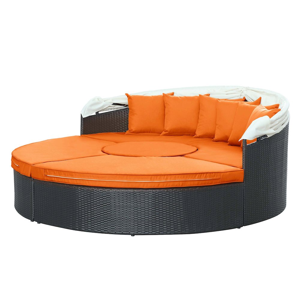 Quest Outdoor Patio Wicker Rattan Canopy Sectional Daybed. Picture 7