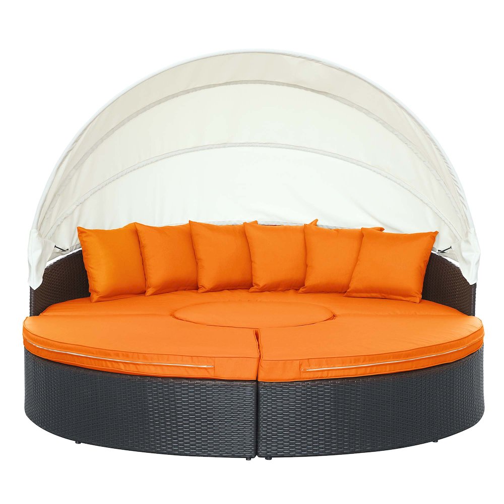 Quest Outdoor Patio Wicker Rattan Canopy Sectional Daybed. Picture 8