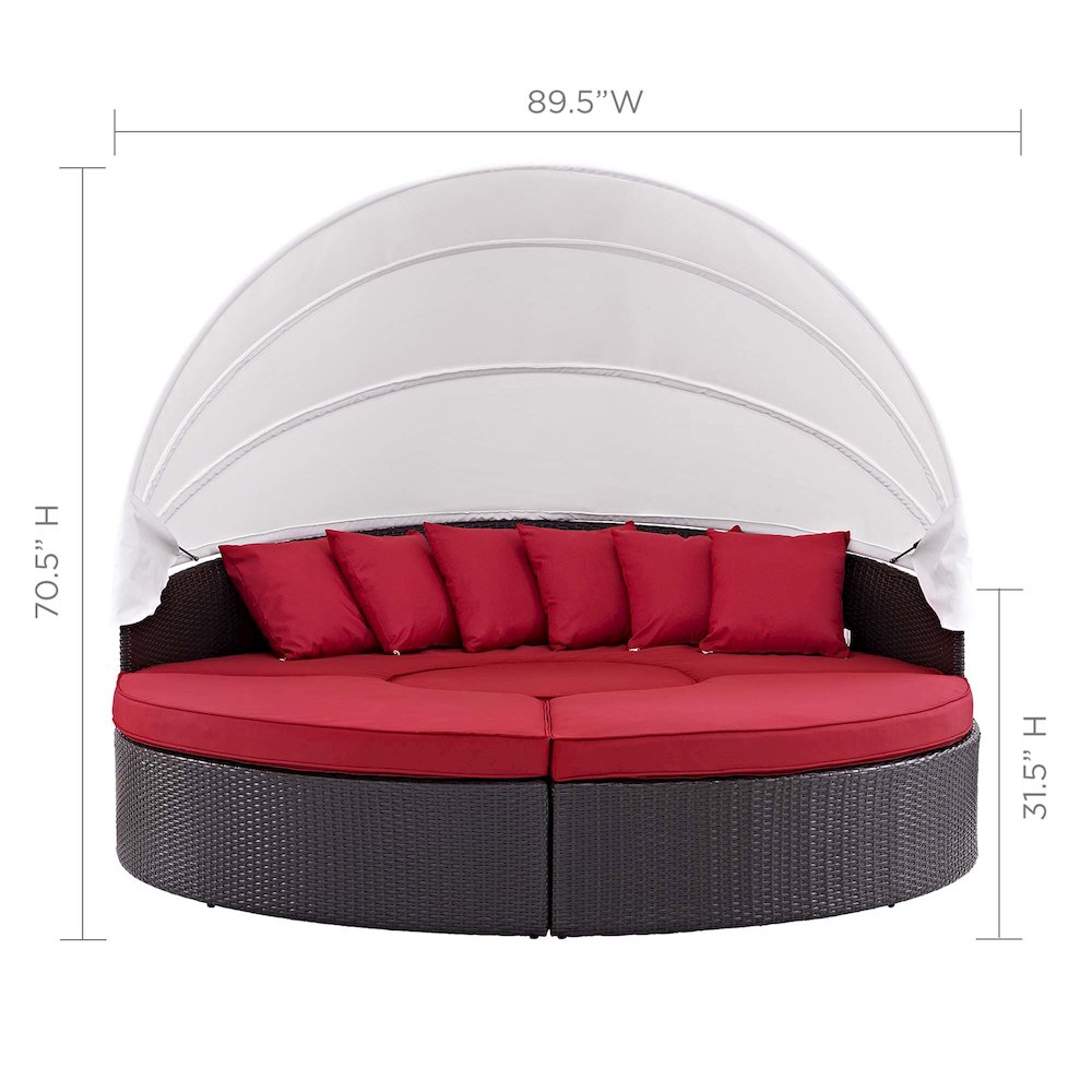 Quest Outdoor Patio Wicker Rattan Canopy Sectional Daybed. Picture 4