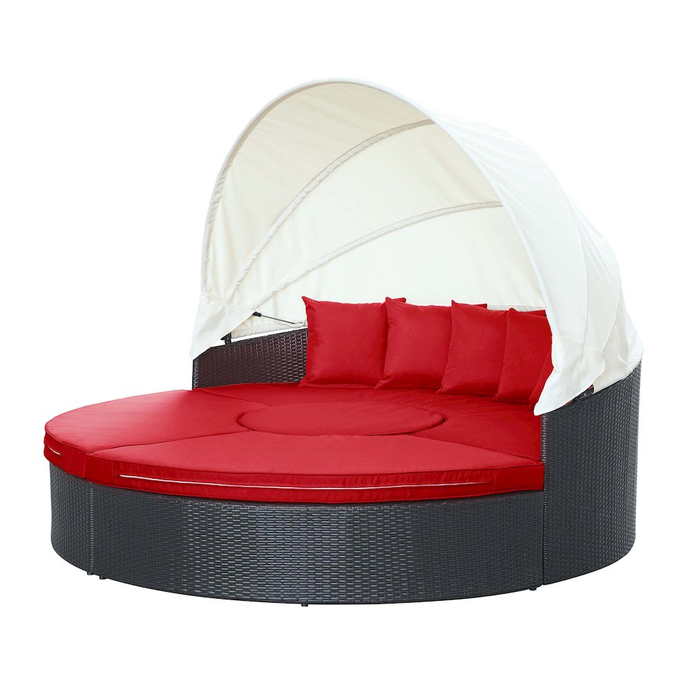Quest Outdoor Patio Wicker Rattan Canopy Sectional Daybed. Picture 6
