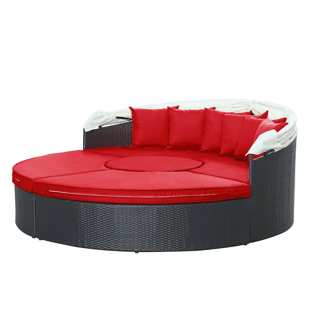 Quest Outdoor Patio Wicker Rattan Canopy Sectional Daybed. Picture 7