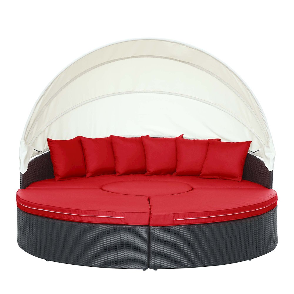 Quest Outdoor Patio Wicker Rattan Canopy Sectional Daybed. Picture 8