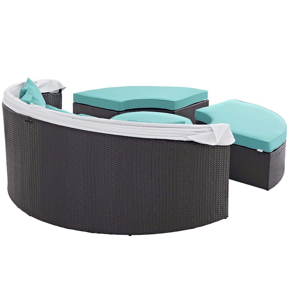 Quest Outdoor Patio Wicker Rattan Canopy Sectional Daybed. Picture 7