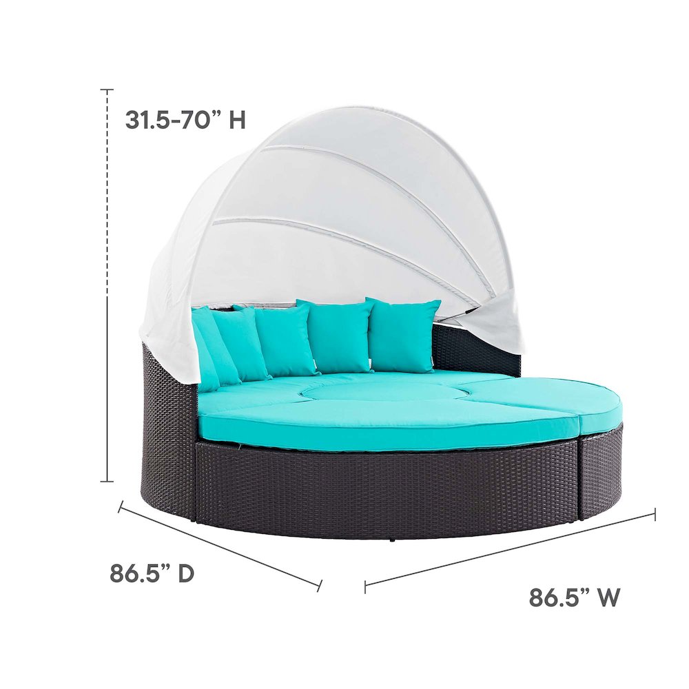 Quest Outdoor Patio Wicker Rattan Canopy Sectional Daybed. Picture 5