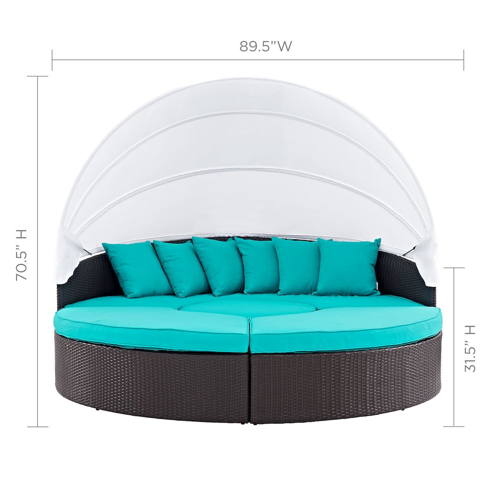Quest Outdoor Patio Wicker Rattan Canopy Sectional Daybed. Picture 6