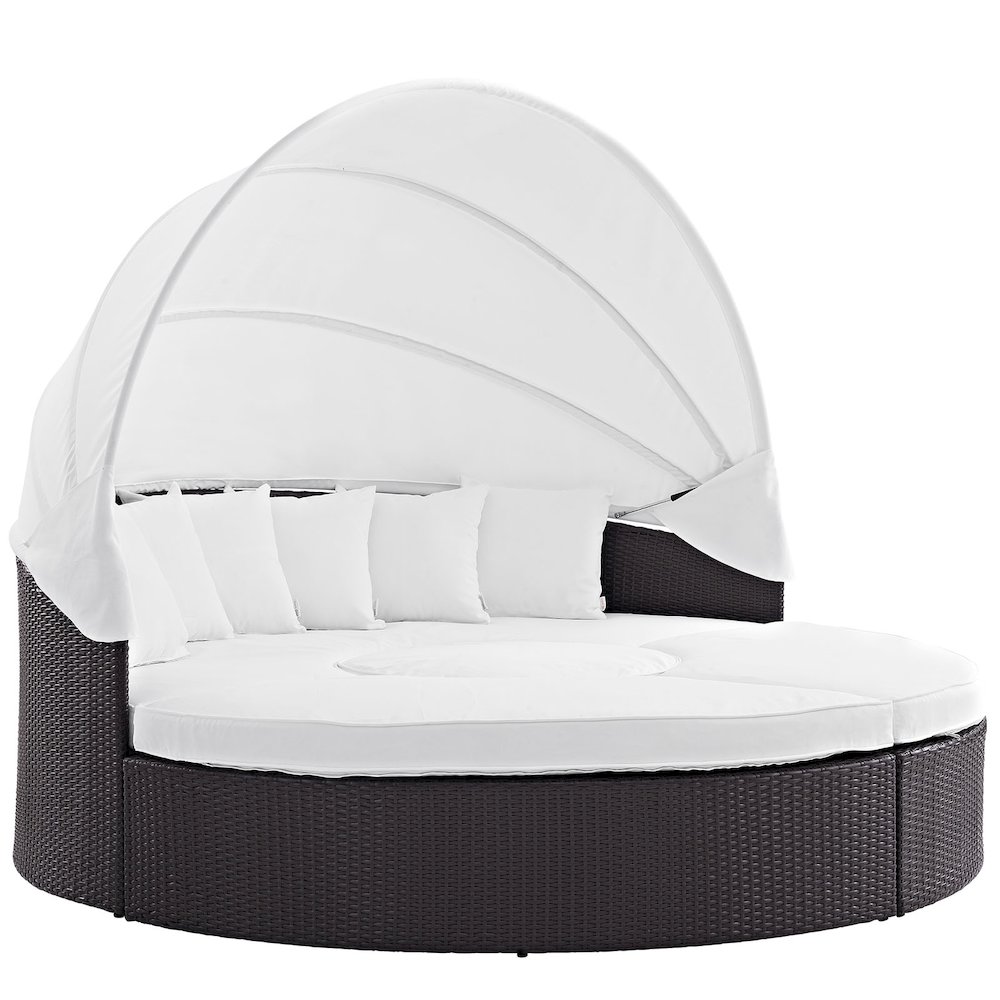 Quest Outdoor Patio Wicker Rattan Canopy Sectional Daybed. Picture 5