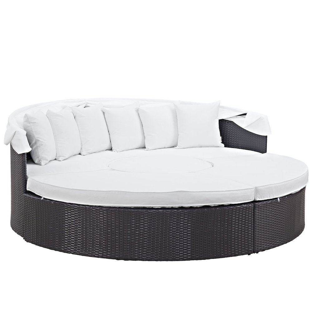 Quest Outdoor Patio Wicker Rattan Canopy Sectional Daybed. Picture 8