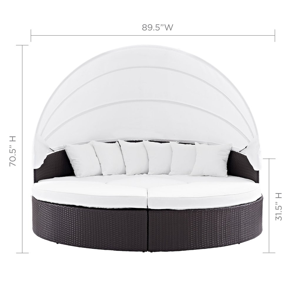 Quest Outdoor Patio Wicker Rattan Canopy Sectional Daybed. Picture 2