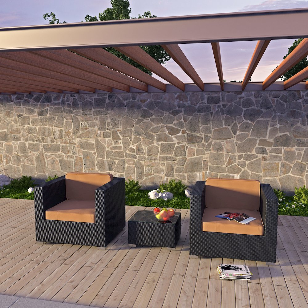 Burrow 3 Piece Outdoor Patio Sofa Set. Picture 4