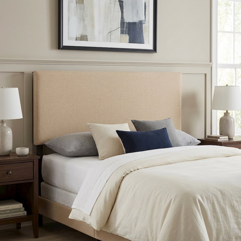 Upholstered Queen Headboard with Padded Design and Durable Frame. Picture 3