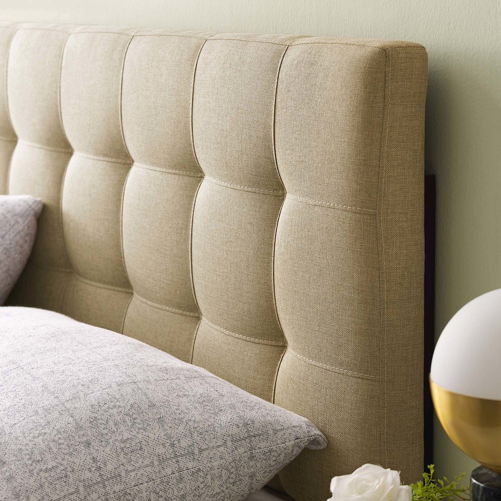 Lily Upholstered Fabric Queen Headboard. Picture 8