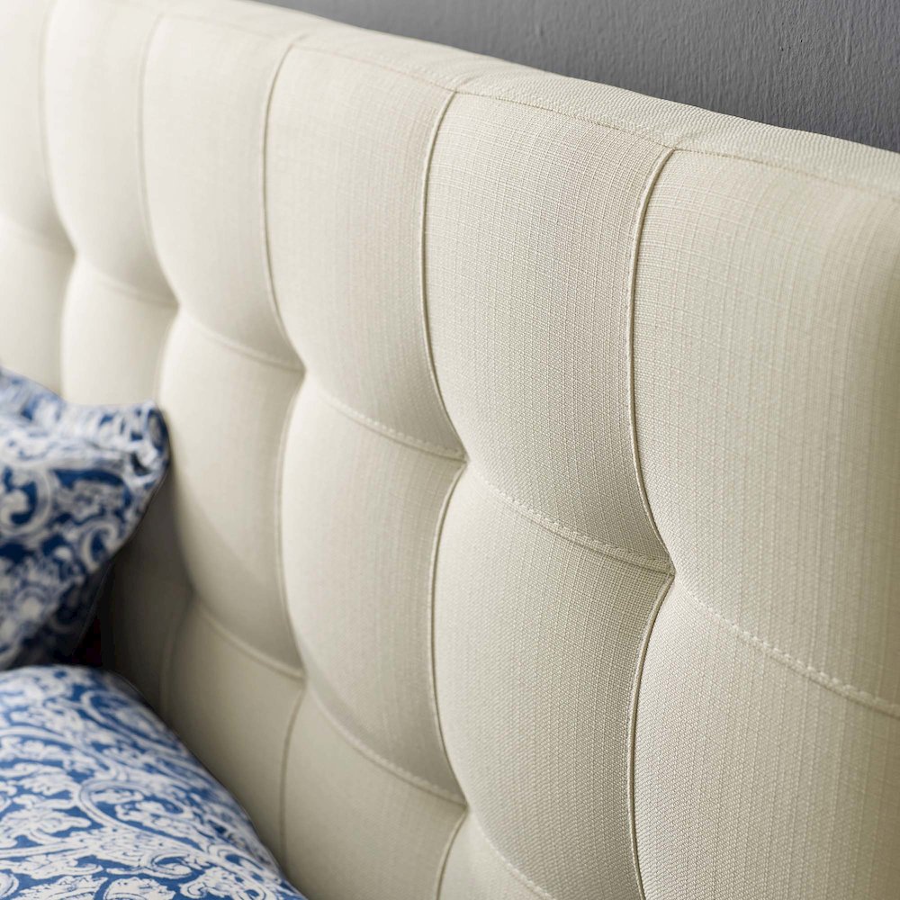 Lily Upholstered Fabric Queen Headboard. Picture 7