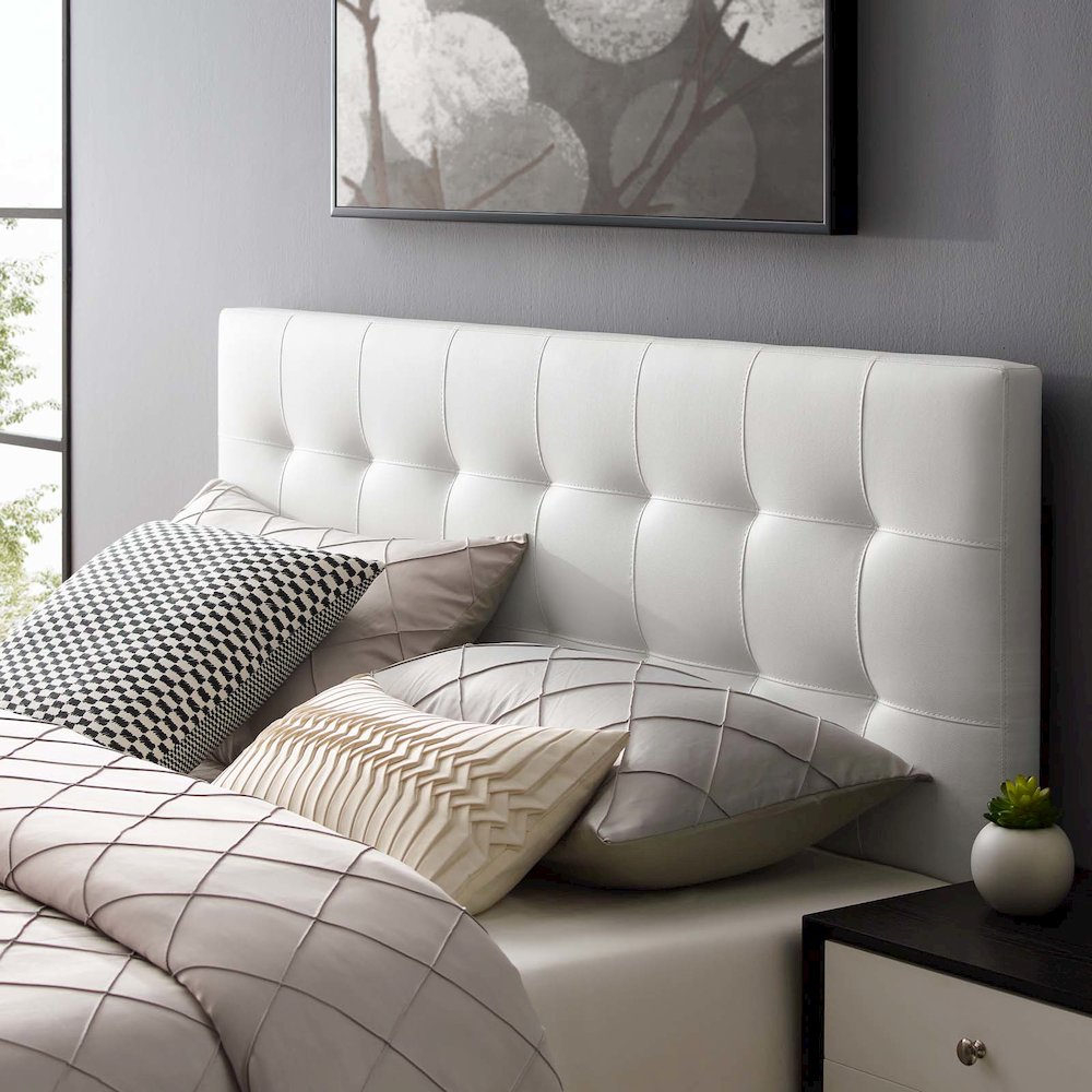 Lily Upholstered Vinyl Queen Headboard. Picture 5