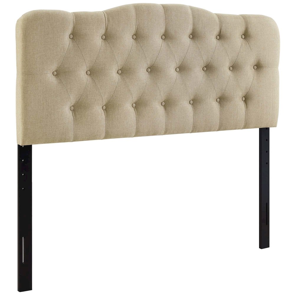 Annabel Upholstered Fabric Queen Headboard. Picture 1