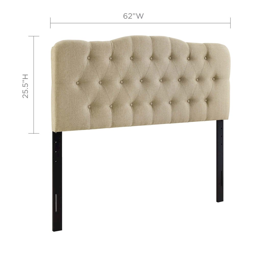 Annabel Upholstered Fabric Queen Headboard. Picture 4