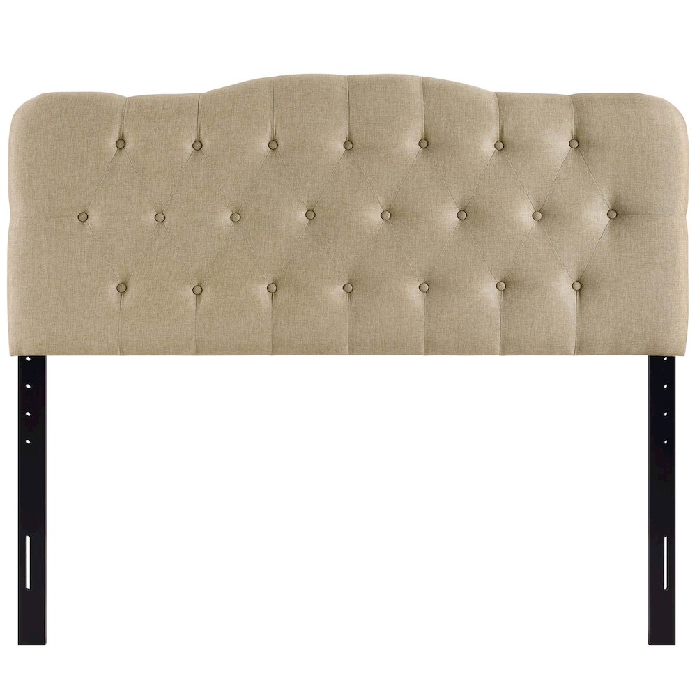 Annabel Upholstered Fabric Queen Headboard. Picture 5