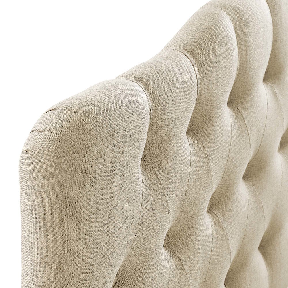 Annabel Upholstered Fabric Queen Headboard. Picture 6