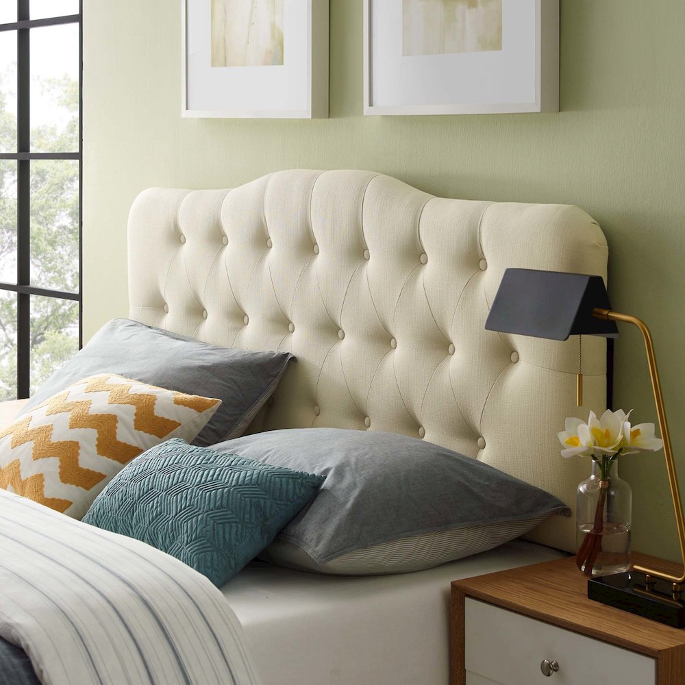 Annabel Upholstered Fabric Full Headboard. Picture 8