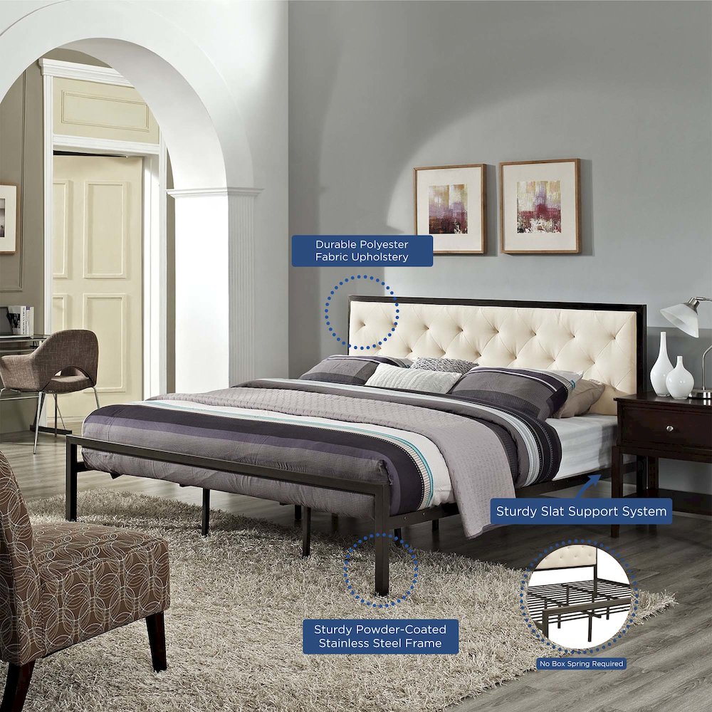 Mia Fabric King Bed. Picture 7