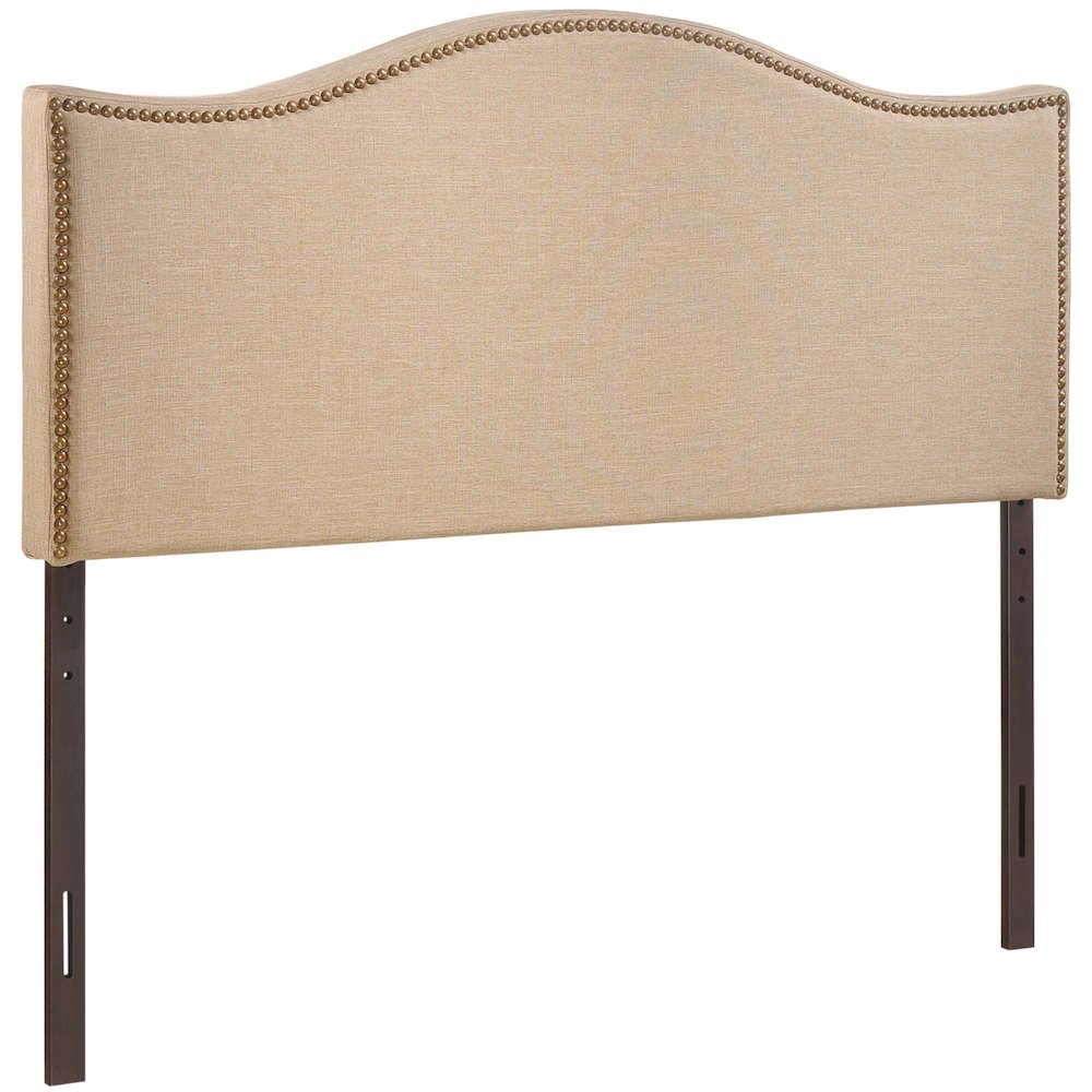 Curl Nailhead Upholstered Queen Headboard. Picture 5