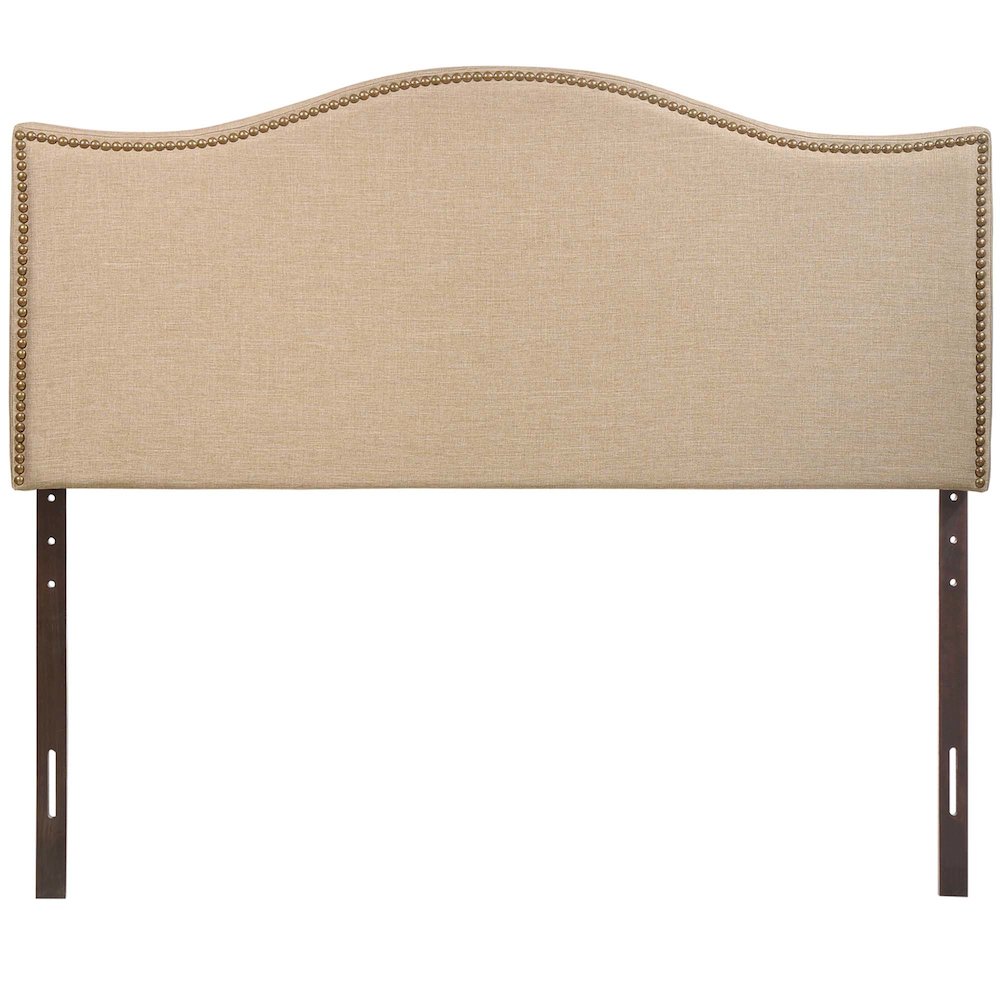 Curl Nailhead Upholstered Queen Headboard. Picture 6