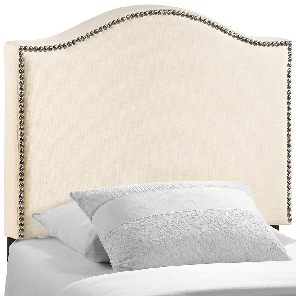 Curl Nailhead Upholstered Twin Headboard. Picture 1