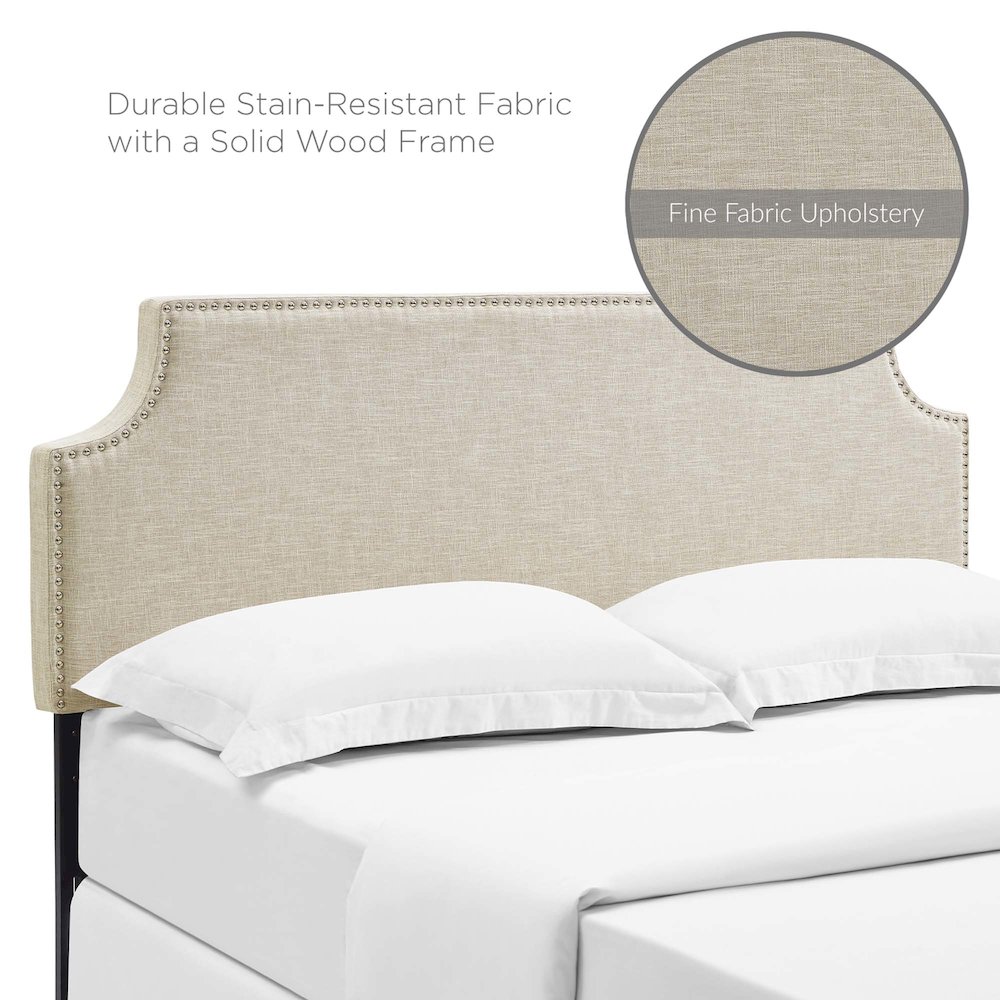 Laura Upholstered Fabric Queen Headboard. Picture 2