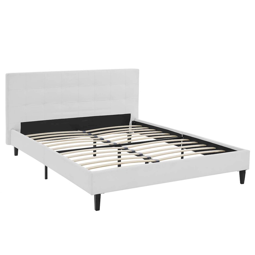 Linnea Faux Leather Queen Bed. Picture 2