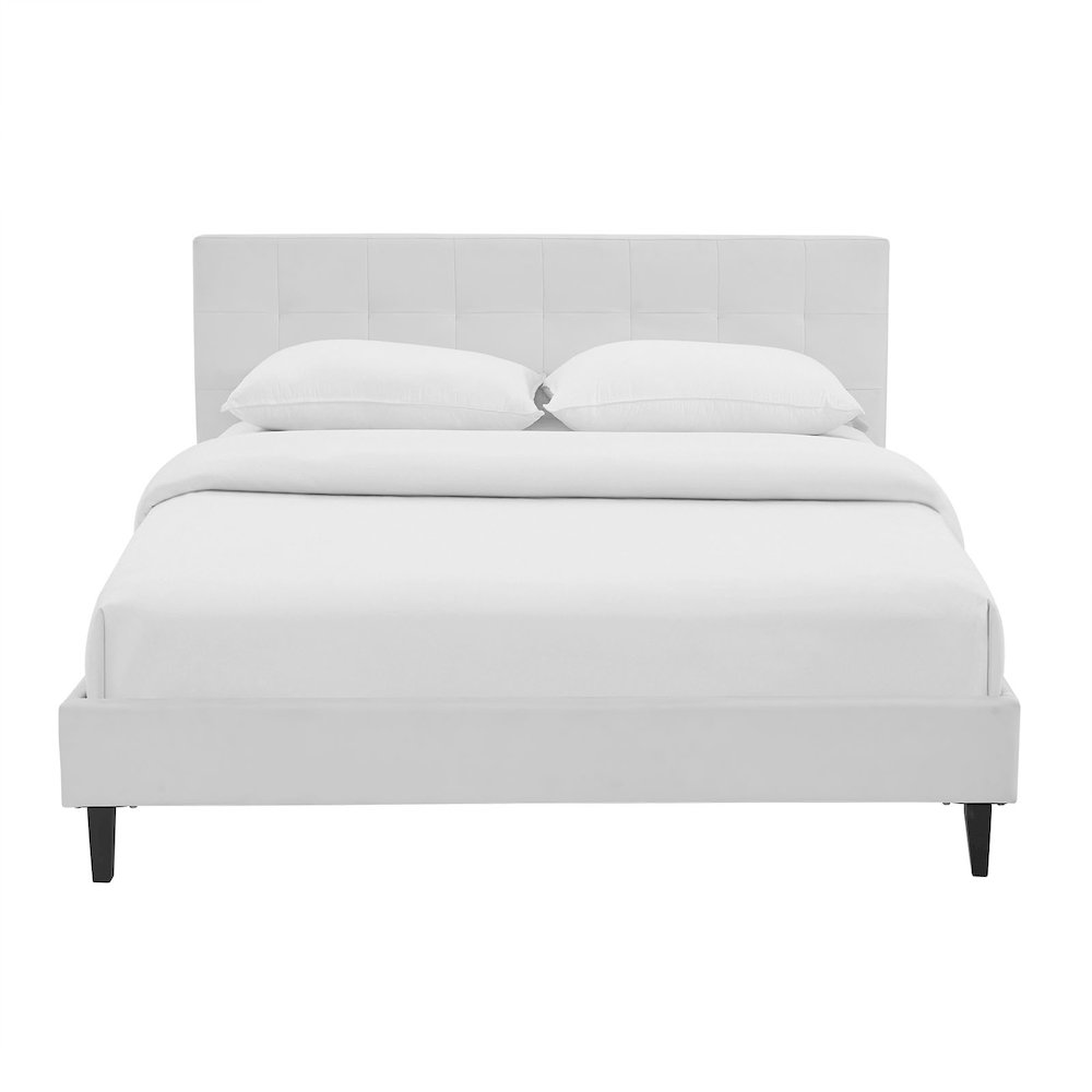 Linnea Faux Leather Queen Bed. Picture 4