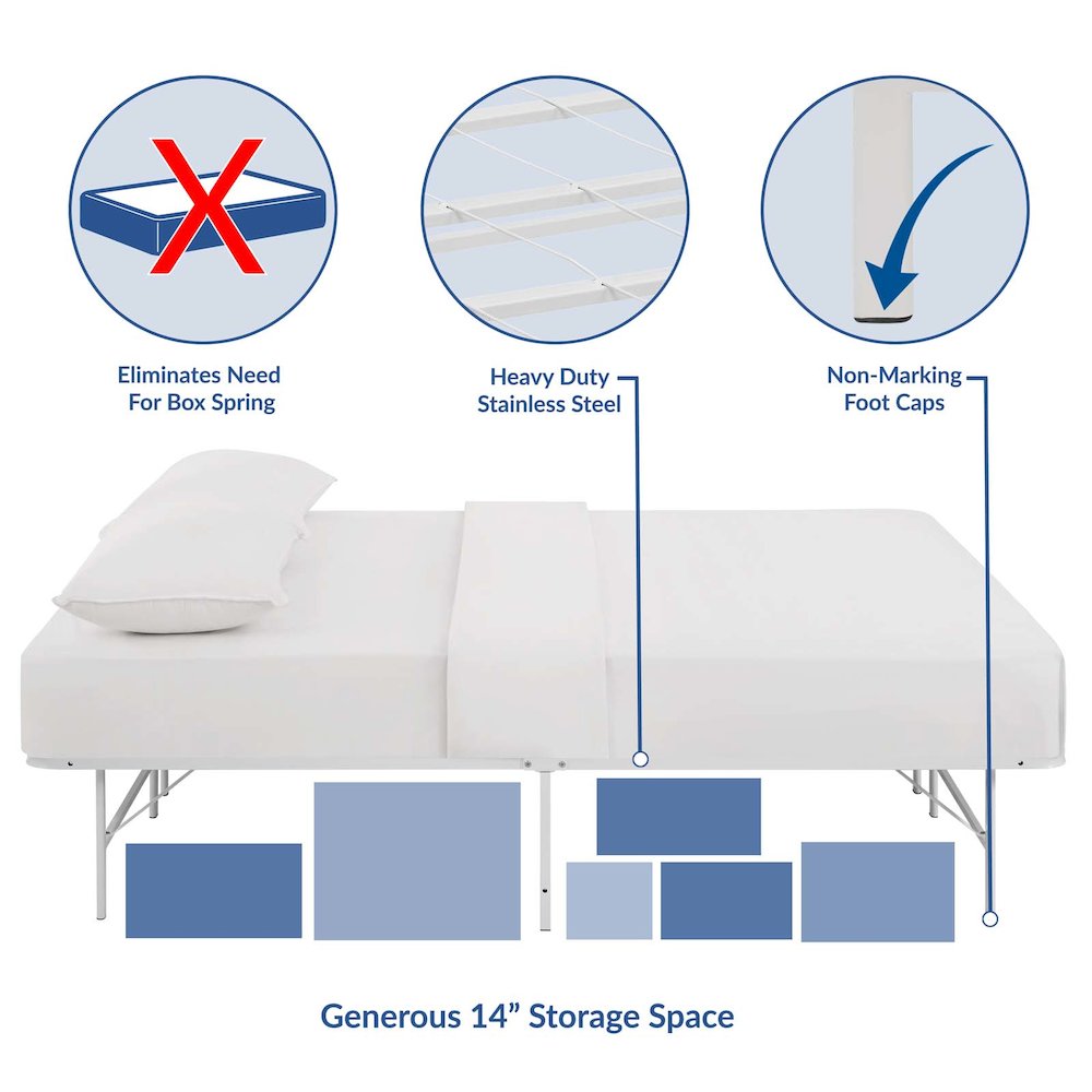 Horizon Stainless Steel Full Bed Frame. Picture 3