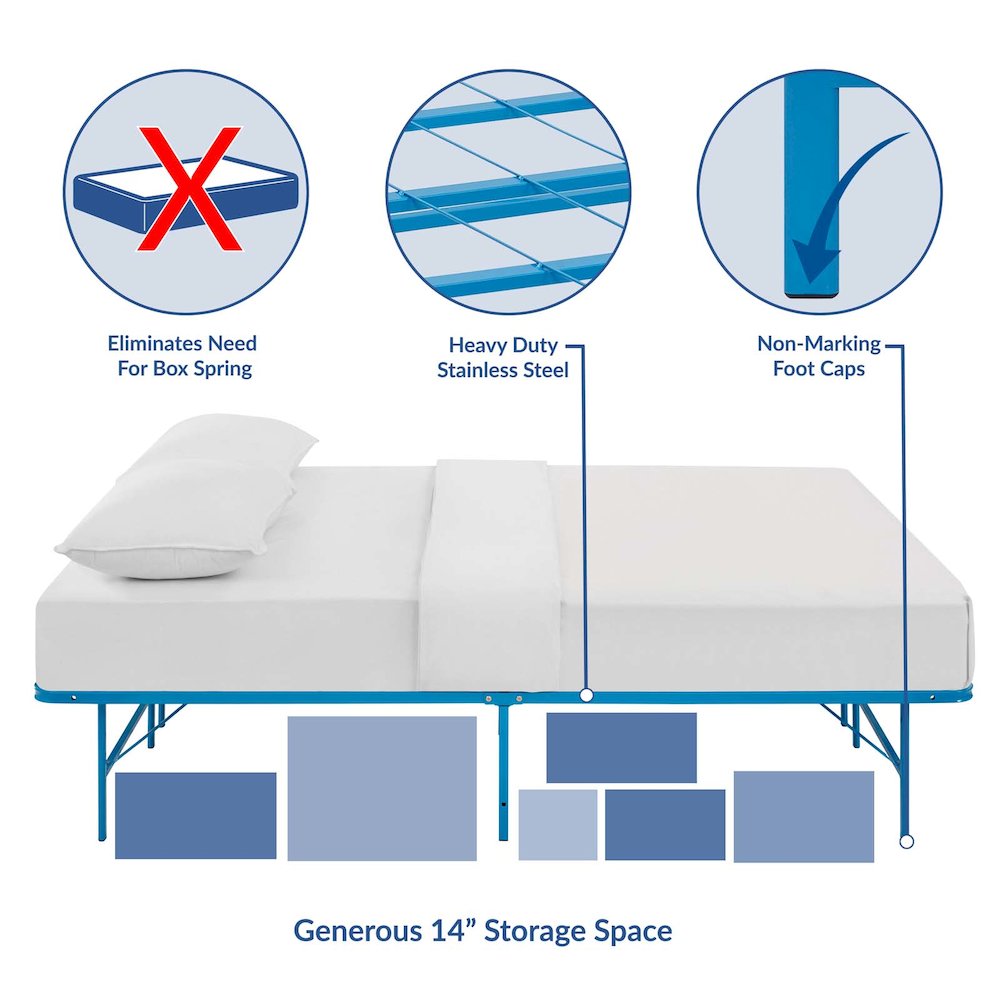 Horizon Stainless Steel Queen Bed Frame. Picture 3