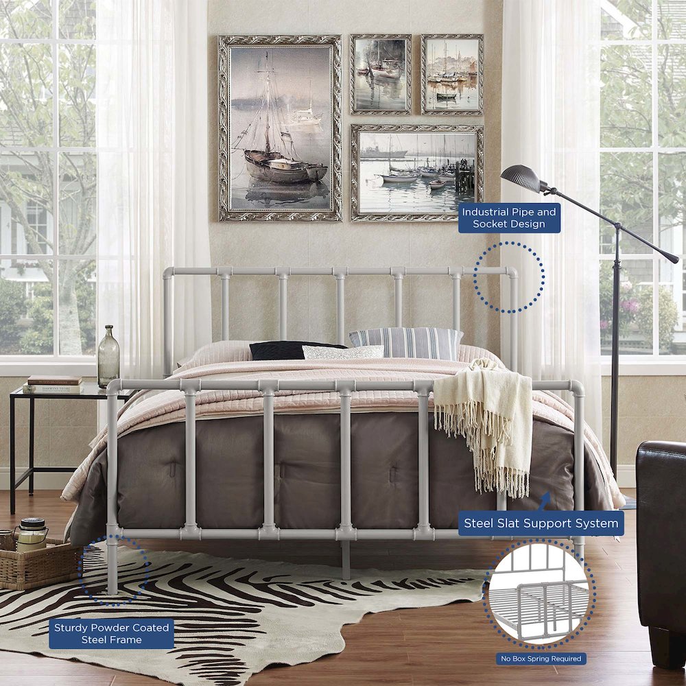 Dower Stainless Steel Queen Bed. Picture 6