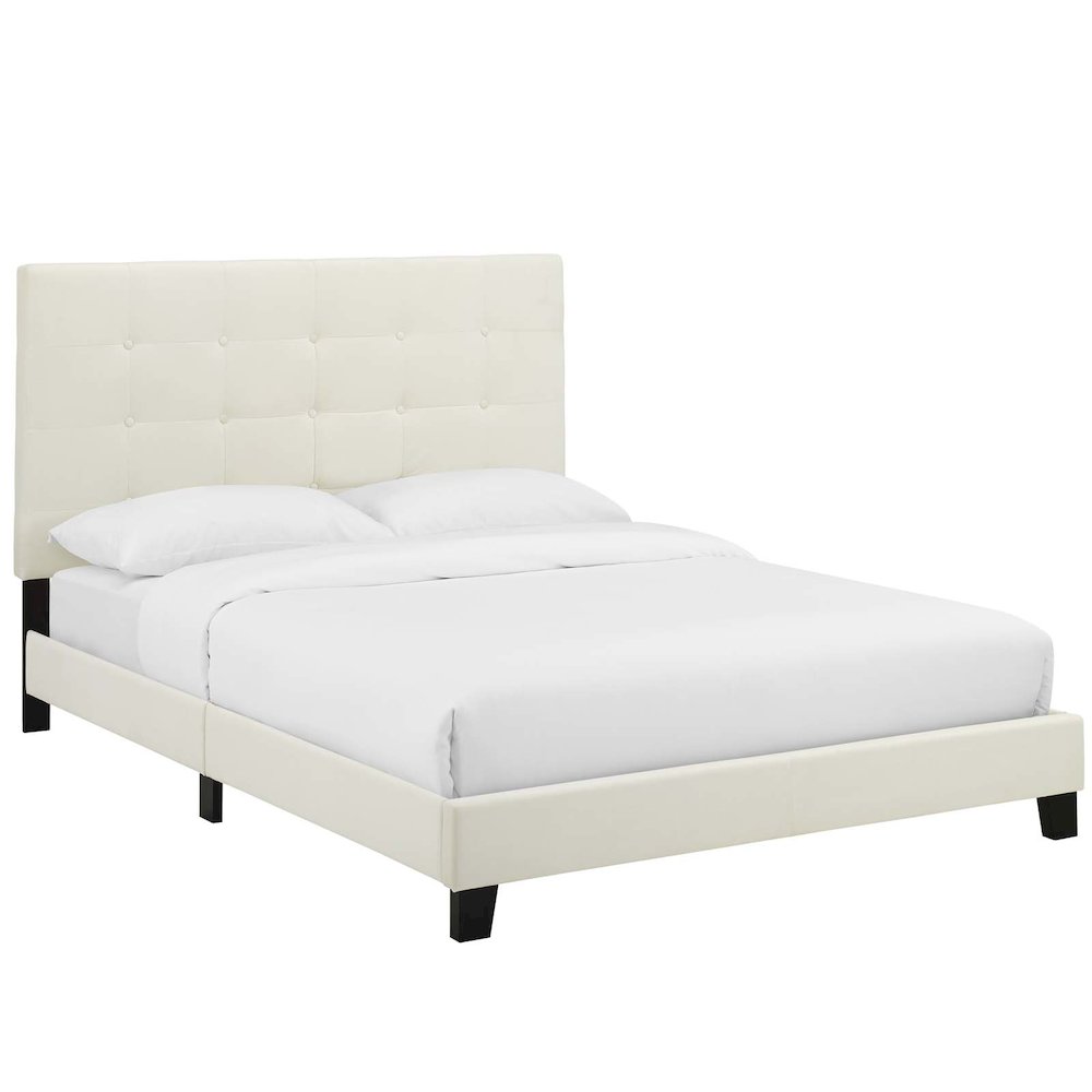 Melanie Tufted Button Upholstered Performance Velvet Full Platform Bed. Picture 1