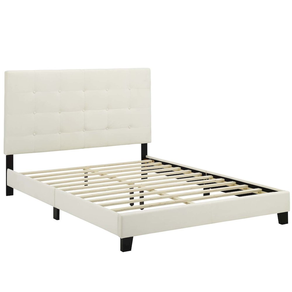 Melanie Tufted Button Upholstered Performance Velvet Full Platform Bed. Picture 2