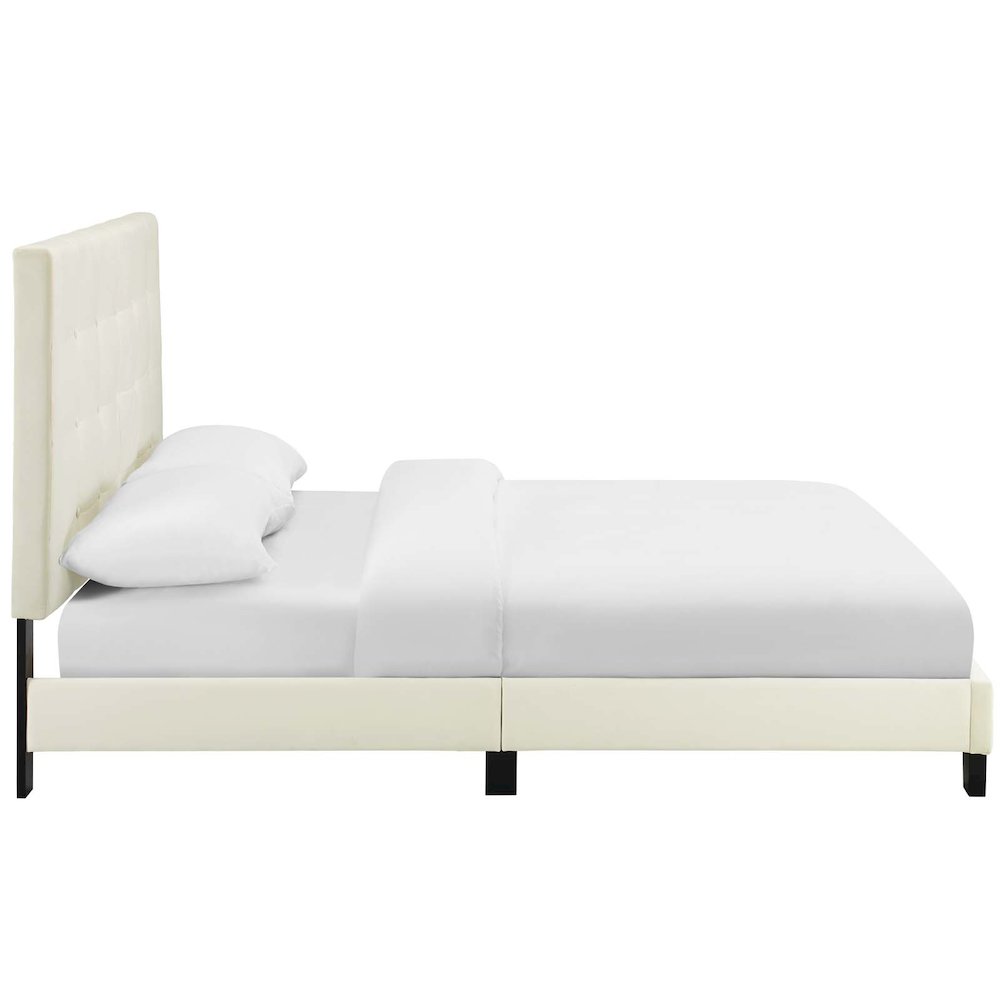Melanie Tufted Button Upholstered Performance Velvet Full Platform Bed. Picture 3