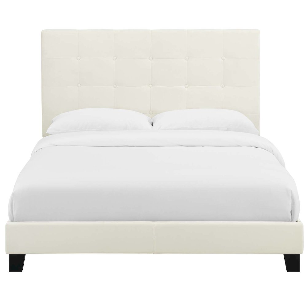 Melanie Tufted Button Upholstered Performance Velvet Full Platform Bed. Picture 4
