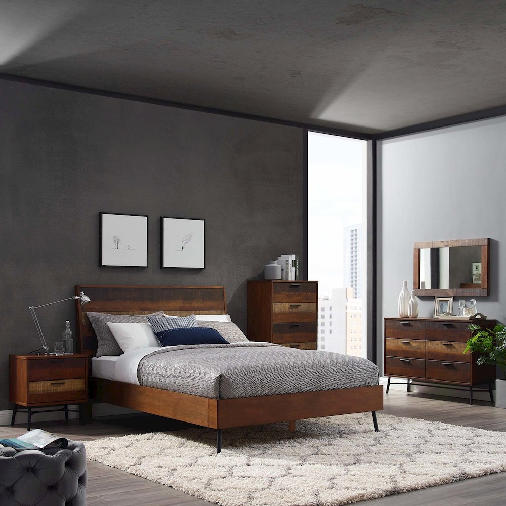 Arwen Queen Rustic Wood Bed. Picture 6