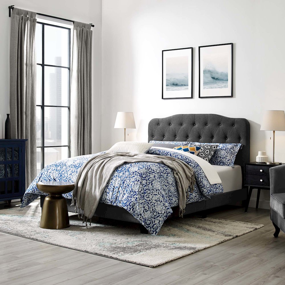 Amelia Upholstered Fabric Full Bed. Picture 5