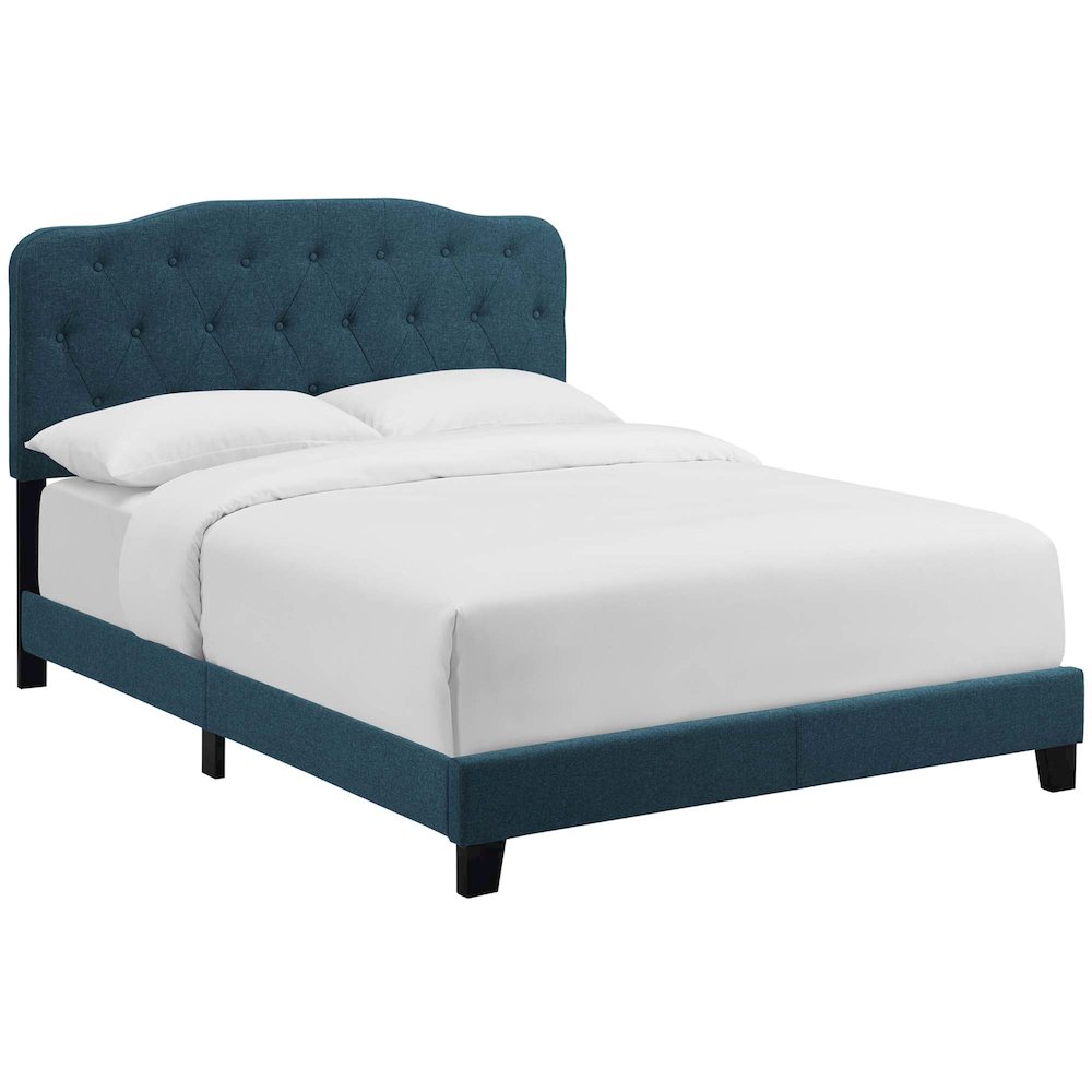 Amelia Upholstered Fabric Queen Bed. Picture 1