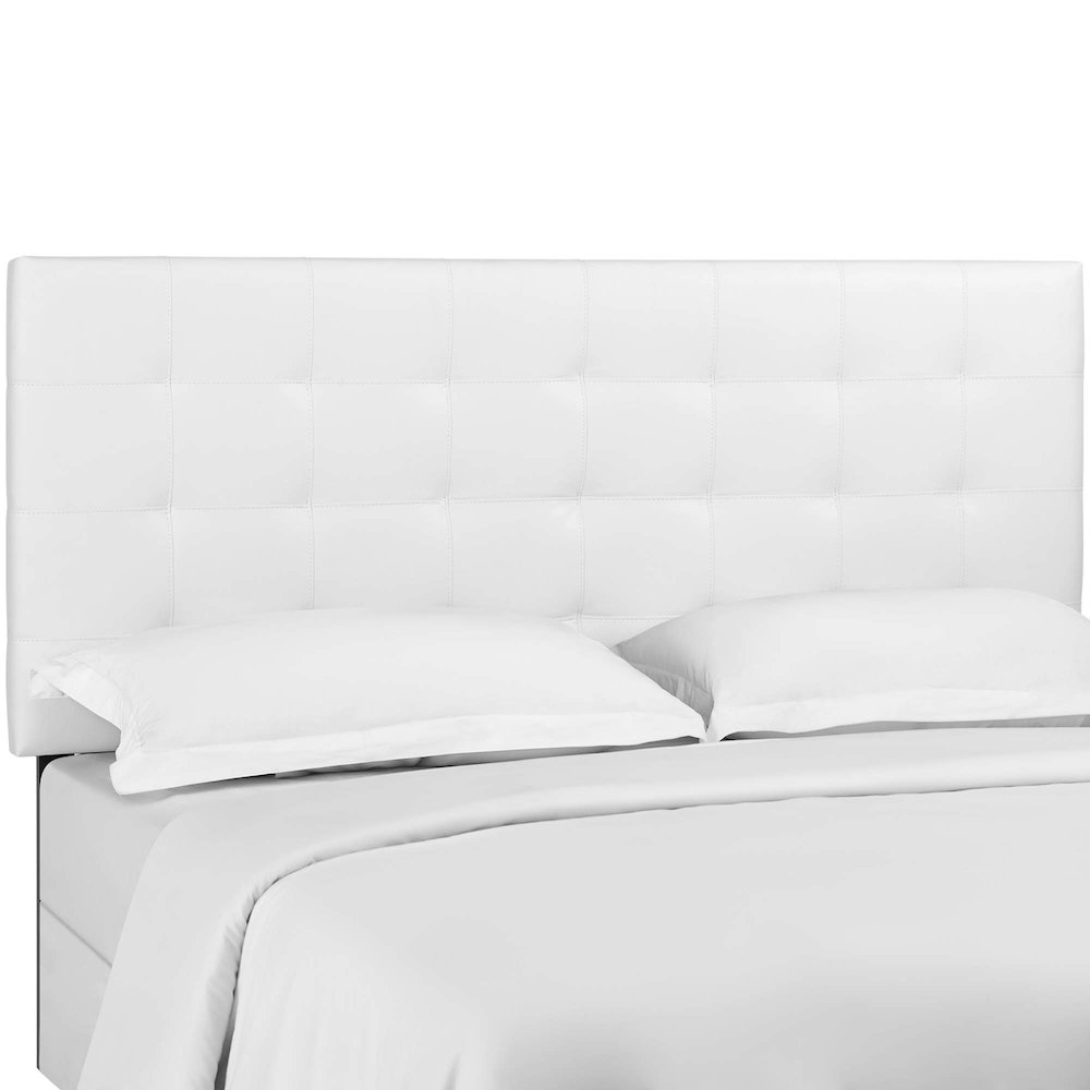 Paisley Tufted Upholstered Faux Leather King and California King Headboard. Picture 1