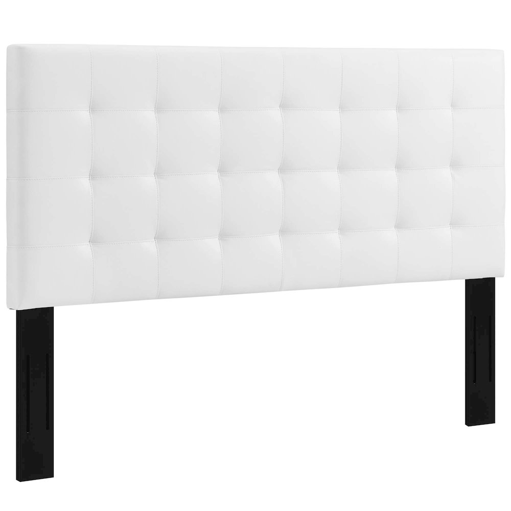 Paisley Tufted Upholstered Faux Leather King and California King Headboard. Picture 5