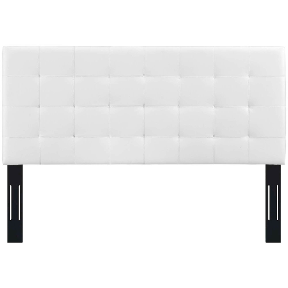Paisley Tufted Upholstered Faux Leather King and California King Headboard. Picture 6
