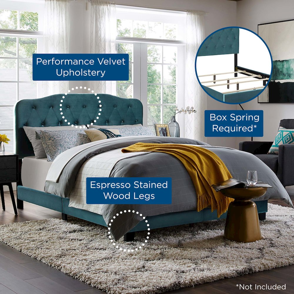 Amelia Performance Velvet Full Bed. Picture 6