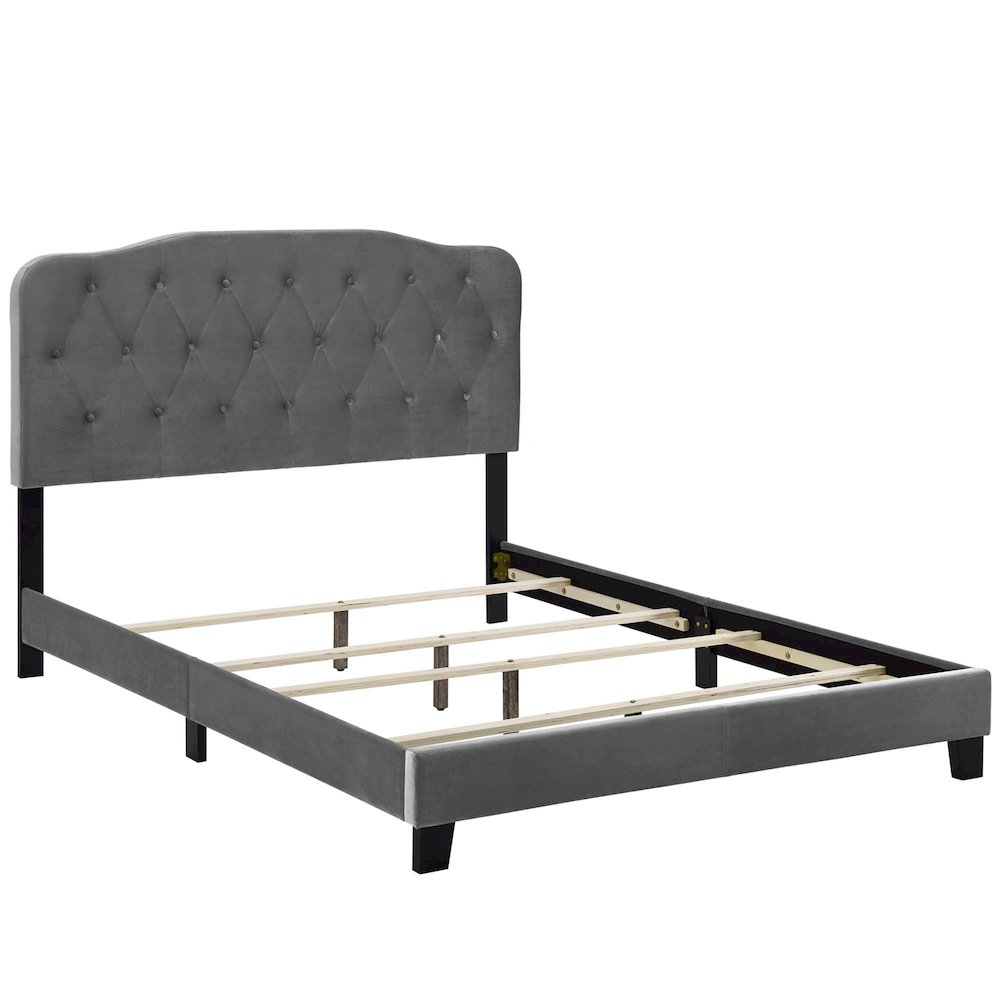 Amelia Performance Velvet Queen Bed. Picture 2