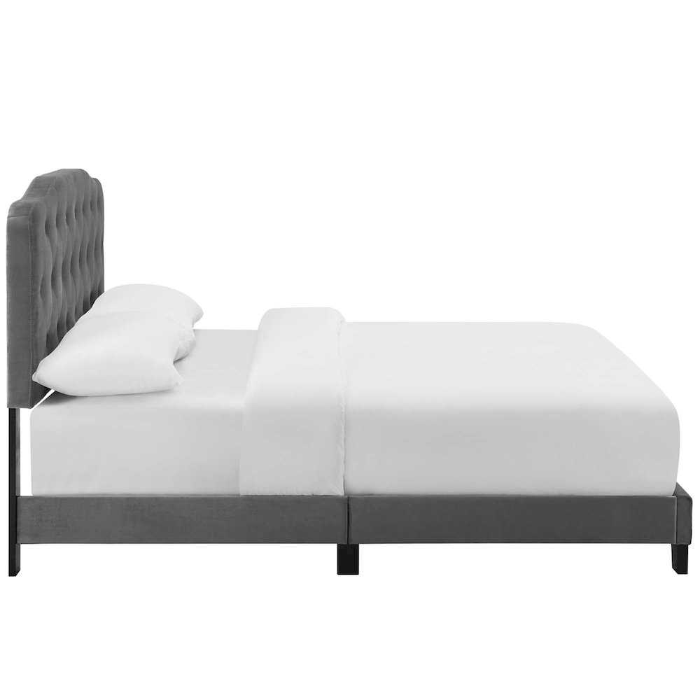 Amelia Performance Velvet Queen Bed. Picture 3