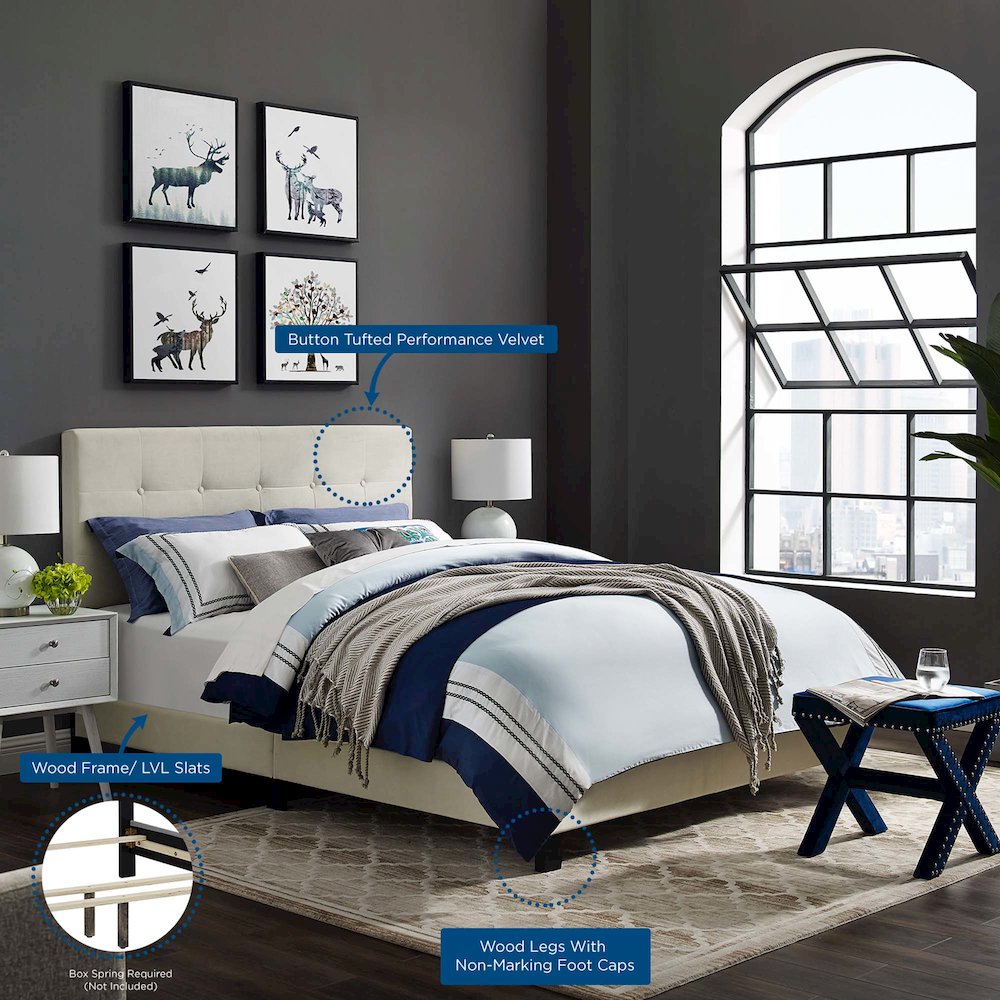 Amira Performance Velvet King Bed. Picture 7
