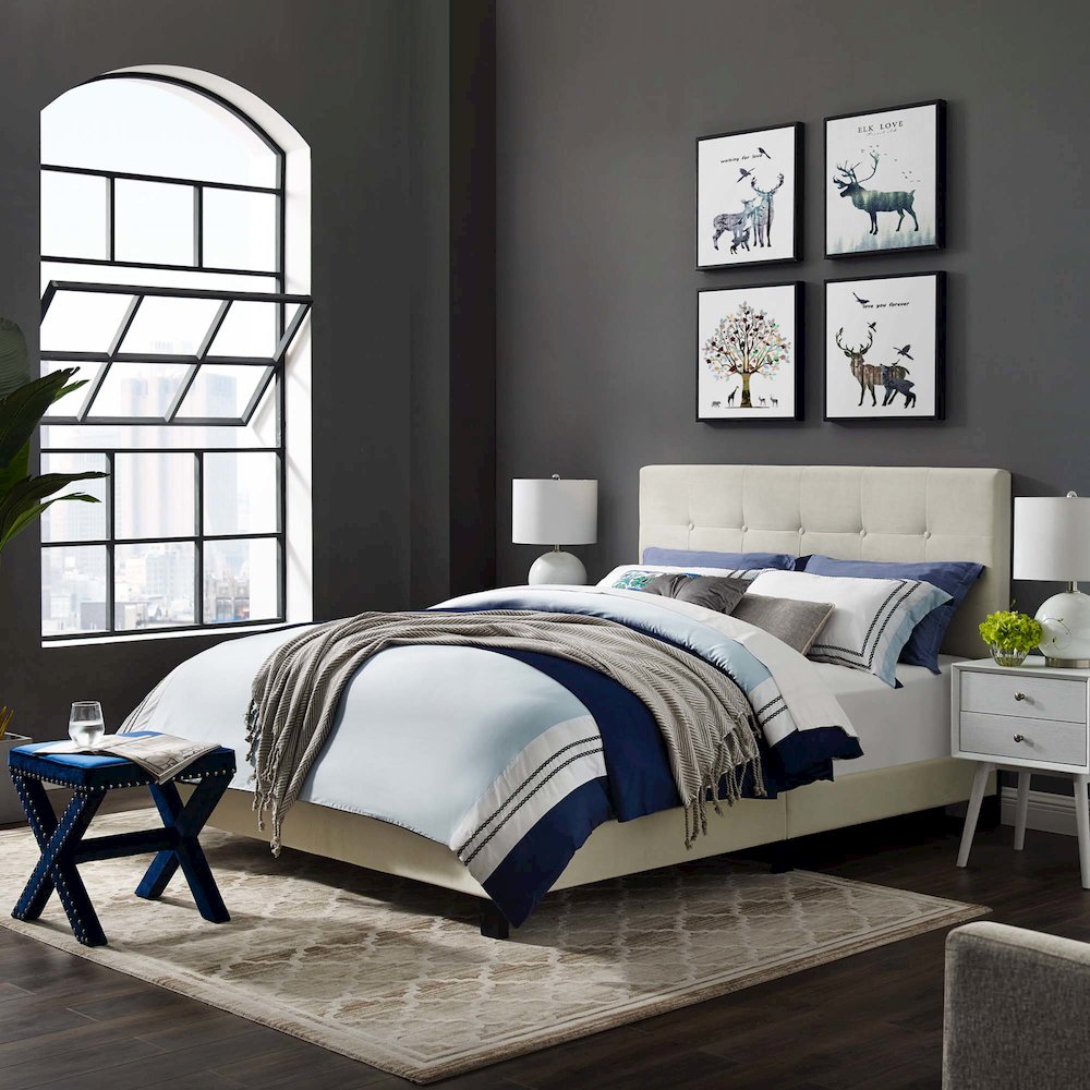 Amira Performance Velvet King Bed. Picture 6