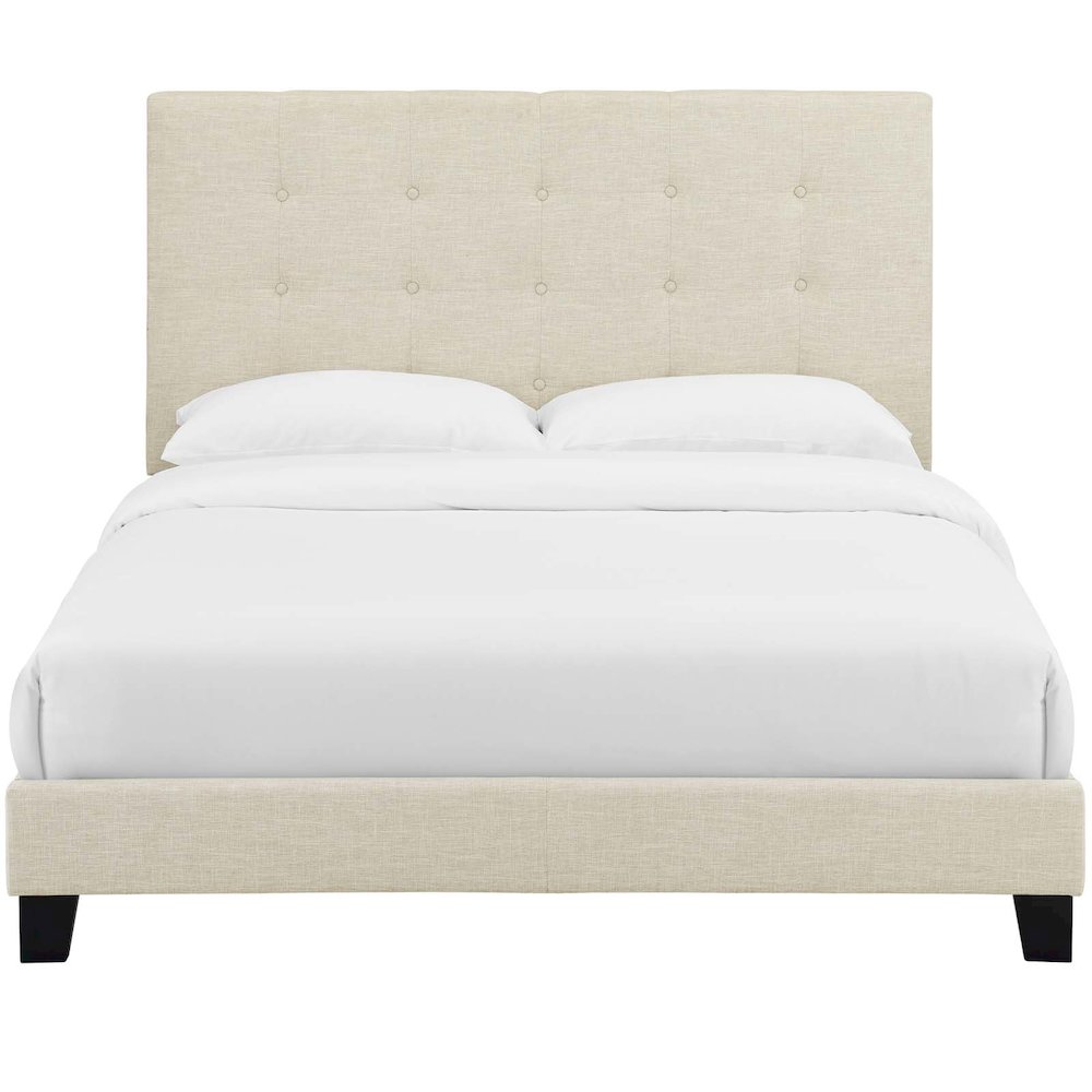 Melanie Tufted Button Upholstered Fabric Full Platform Bed. Picture 4