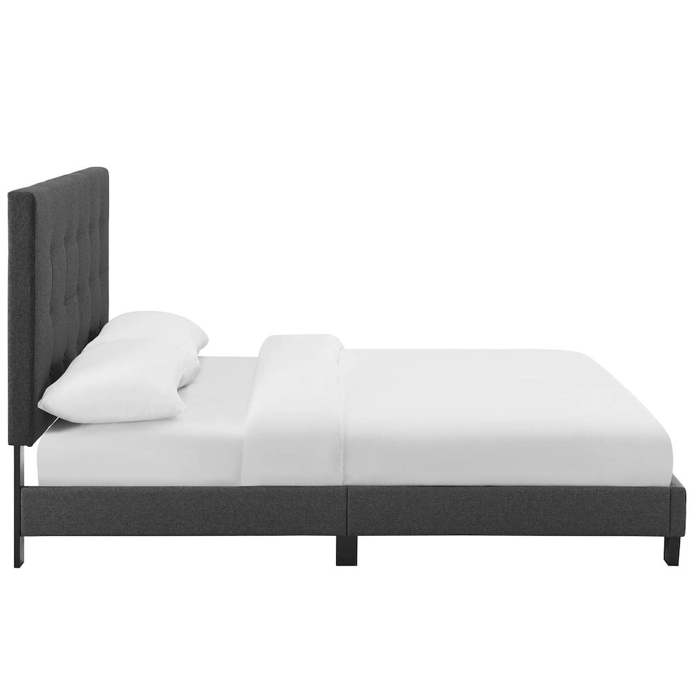 Melanie Tufted Button Upholstered Fabric Full Platform Bed. Picture 3