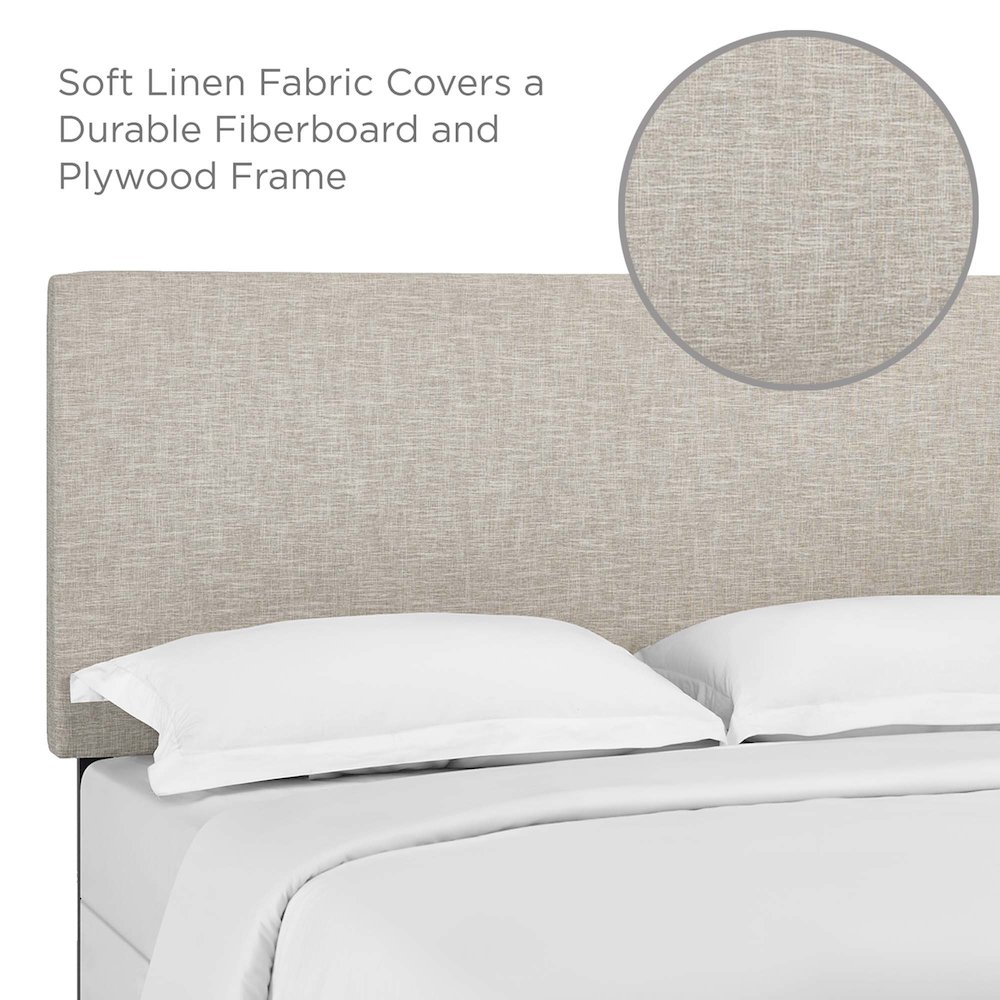 Taylor Upholstered Linen Fabric Full / Queen Headboard. Picture 2
